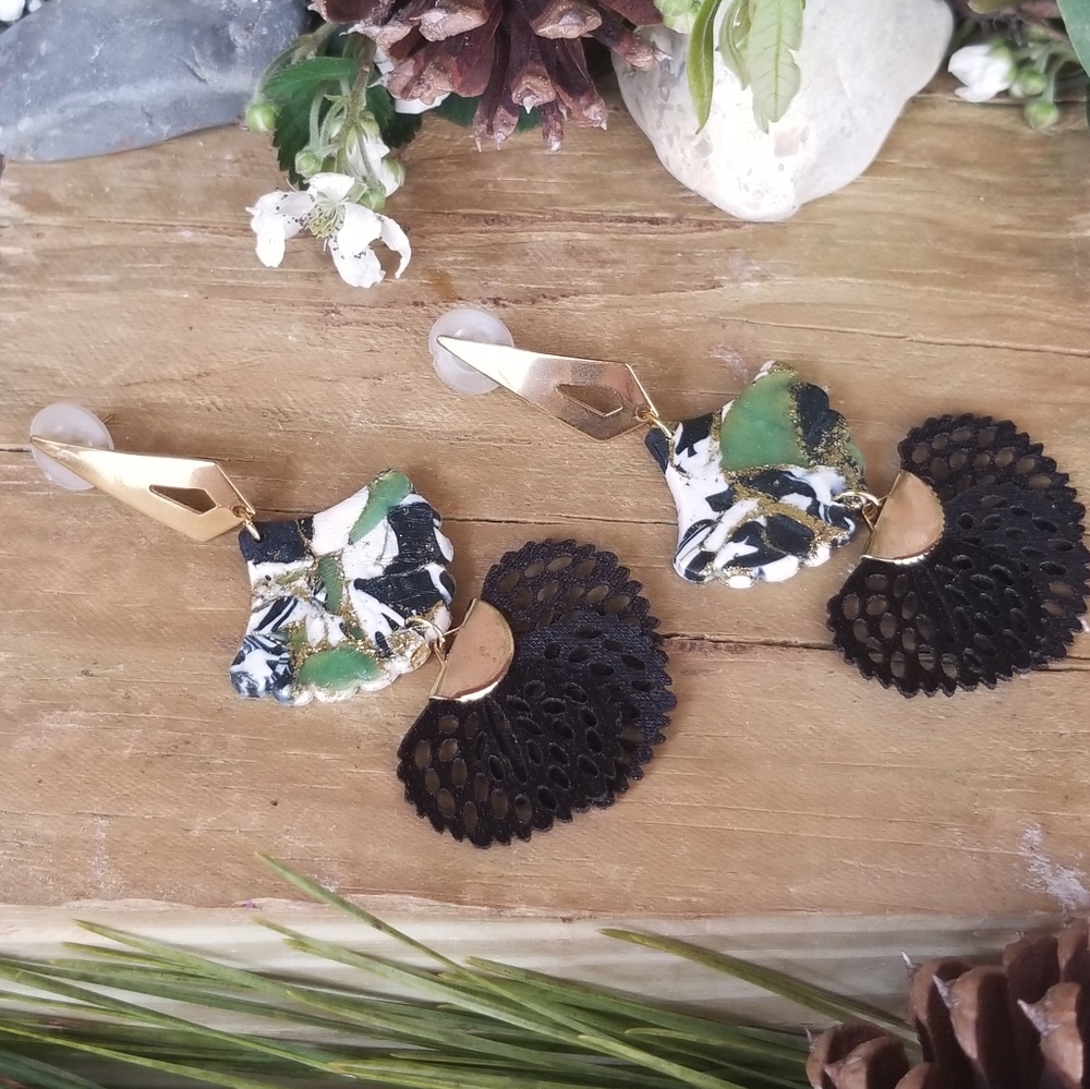 Polymer clay drop earrings